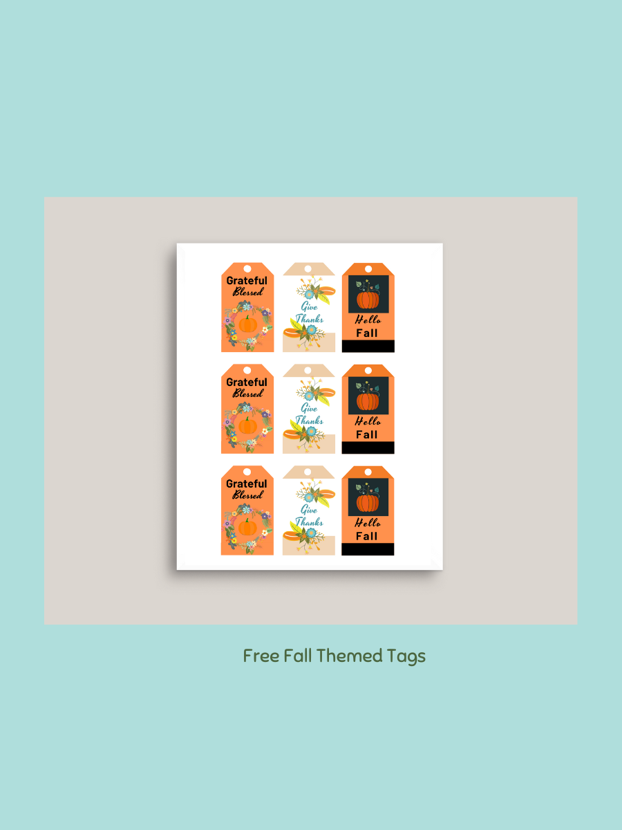 Free Autumn Gifts Tags