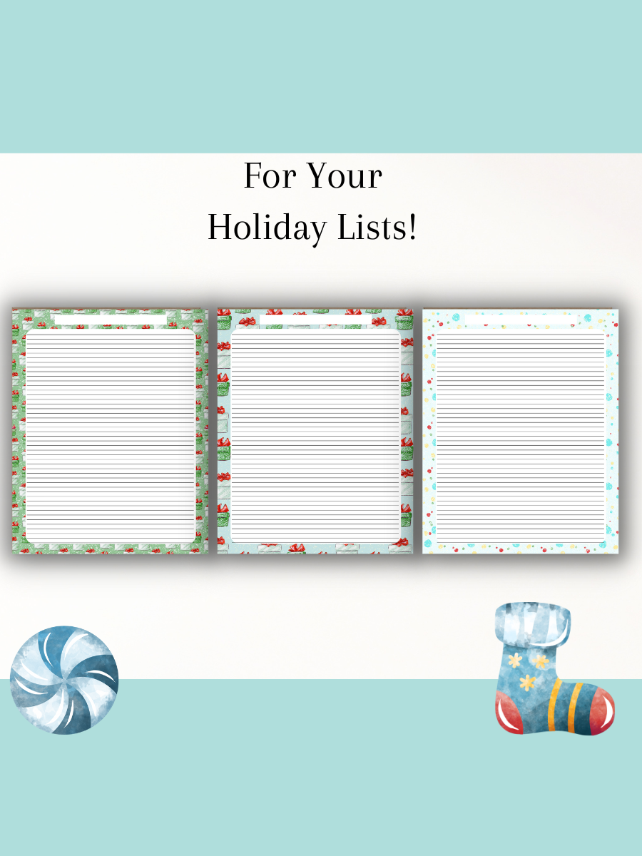 Free Holiday Organizing Lists